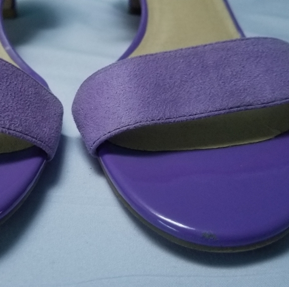 Lavender Low Kitten Heel Sandals - Picture 6 of 6